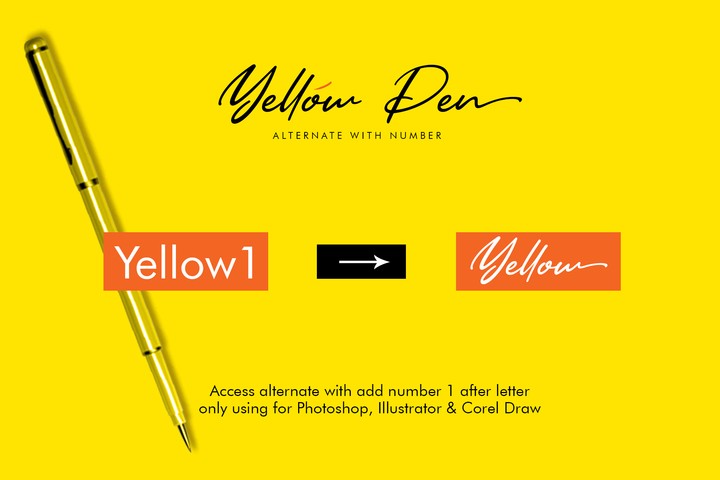 Przykład czcionki Yellow Pen Regular